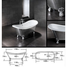 Rocco Polished Aluminium Bath (25C) by Livinghouse 