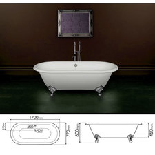 Victorian Double Ended Roll Top Bath (25G) by Livinghouse 