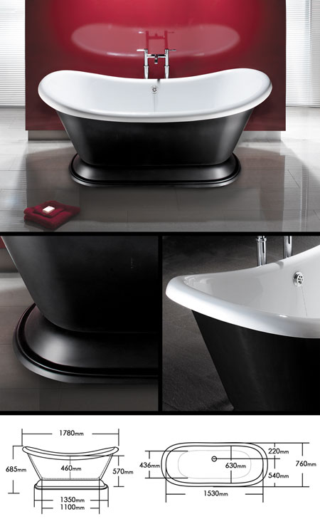 Bateau Bath in Black Alumin...