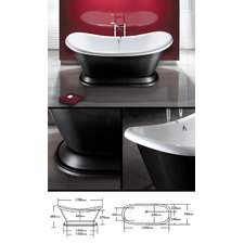 Bateau Bath in Black Aluminium (25H) by Livinghouse 