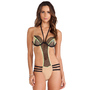 Beach Bunny High Voltage Swimsuit in Black & Nude | REVOLVE