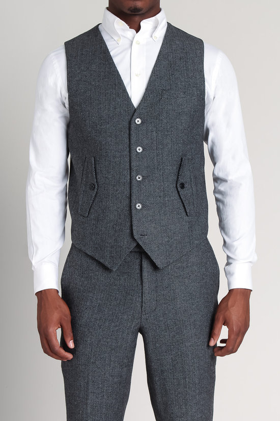 Slim Herringbone Vest - EDGE by WD.NY - Coats   Jackets : JackThreads
