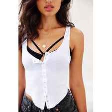 Urban Renewal Ribbed Snap Tank Top - Urban Outfitters