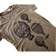 Hot Air Balloon T-Shirt - Vintage Balloons American Apparel ladies Tri-blend shirt - (Available in sizes S, M, L, XL)