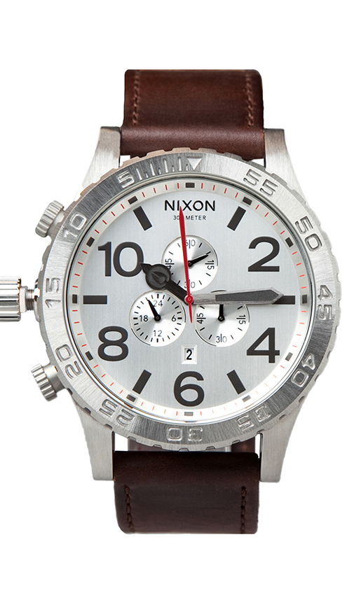 Nixon The 51-30 Chrono Leather in Silver Brown | REVOLVE