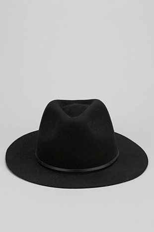 Felt Wide-Brim Bowler Hat -...