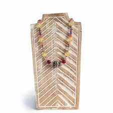 Sterling Silver Pod Pendant with Lemon-yellow Rose Quartz Beads