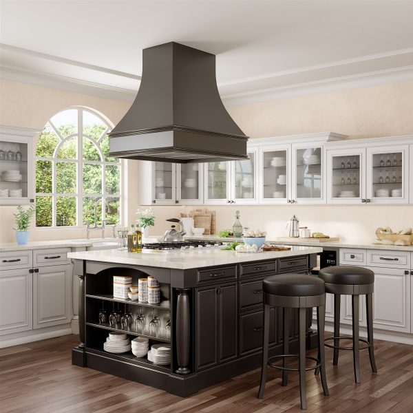 Curved Island Wood Hood