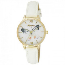 Ravel Ladies Butterfly Faux Leather Strap Watch RF003.04