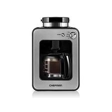 Chefman Grind and Brew 4 Cup Maker and Grinder Compatible w Beans and Grounds, Adjustable Strength Settings, Washable Coffee Filter Included, Compact, Black/Stainless Steel - Newegg.com