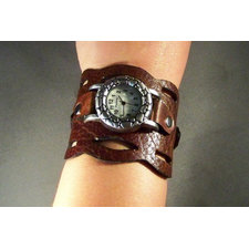 Leather Watch, Women's Watch, Leather Watch Cuff, Leather Watchband, Brown Leather Watch, Unique Handmade Watch