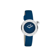 **Moschino Yes I Will Blue and Silver Crystal Bezel Watch