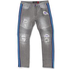 M1986 Ozarks Shredded Jeans w/ Side Tapes - Grey