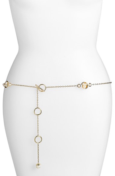 St. John Collection Glass Pearl Chain Belt | Nordstrom