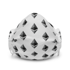 Ethereum ETH Pattern Premium Face Mask: Light Grey