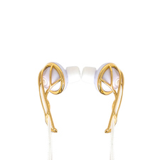 FRENDS Ella B Earbuds in Gold & White | REVOLVE