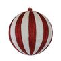 Stripe Ball Red Iridescent White Glitter