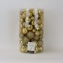 Tube of 100 Mix Baubles Gold 4-8cm