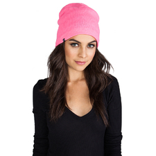 Plush Barca Slouch Beanie in Neon Pink | REVOLVE