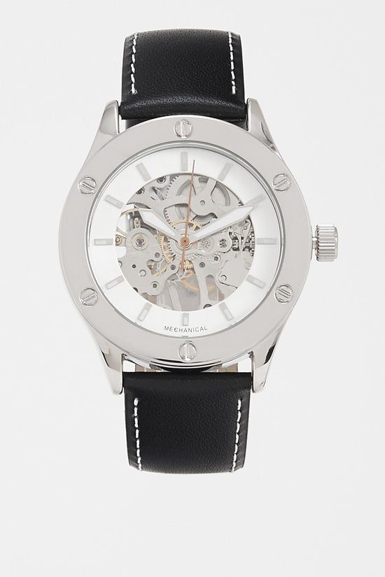 Leather Mechanical Skeleton Watch - Breda - Watches : JackThreads