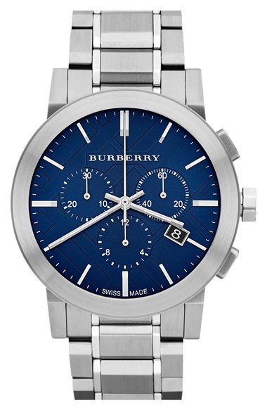 Burberry Check Stamped Chro...