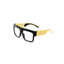 Black Frame Clear Lens Cuban Link Eyeglasses
