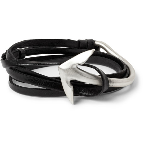 Miansai Half-Cuff Metal and Leather Wrap Bracelet