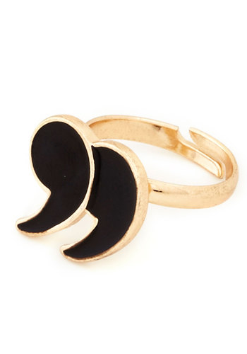 Quote Me Ring - Black, Solid, Quirky, Good, Gold, 90s, Under $20, Statement