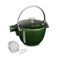 Staub Cast-Iron Round Tea Kettle, 1-Qt., Basil