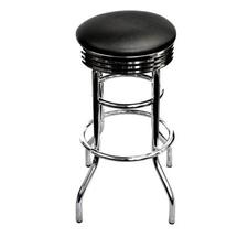 Trinity 29 in. Chrome Swivel Barstool in Black-TWE-1101 at The Home Depot