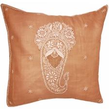 Brinda Embroidery Design Silk Fabric Cushion Cover Design Home Accent Furnishing - 16" x 16"
