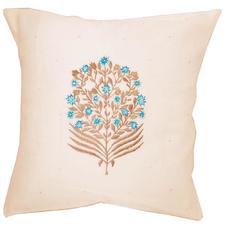 Chanderi Cotton Print Work Premium Silk Fabric Cushion Cover Design Home Accent Furnishing - 16" x 16"