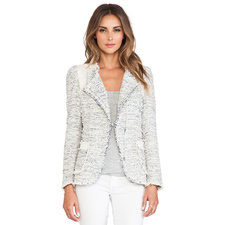Rebecca Taylor Color Block Tweed Blazer in Navy Combo | REVOLVE