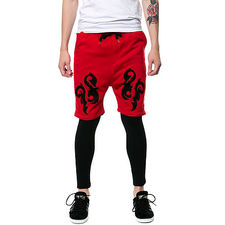 Square Zero Light Fleece Relaxed Fit Layered short in Red