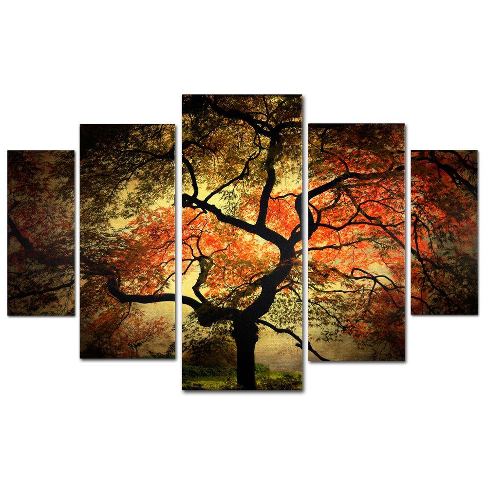 Trademark Fine Art Japanese by Philippe Sainte-Laudy 5-Panel Wall Art Set-PSL020-p5-set at The Home Depot
