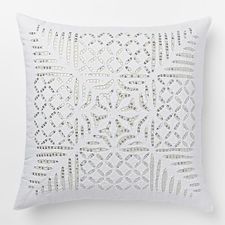Sequin Cutwork Pillow Cover – Silver (16"Sq.) | West Elm