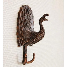 Peacock Decorative Wall Hook Metal Wall Hooks / Antique Brass Curtain Tie Backs Hardware / Hat Hanger Coat Rack Hangers Home Decor Unique