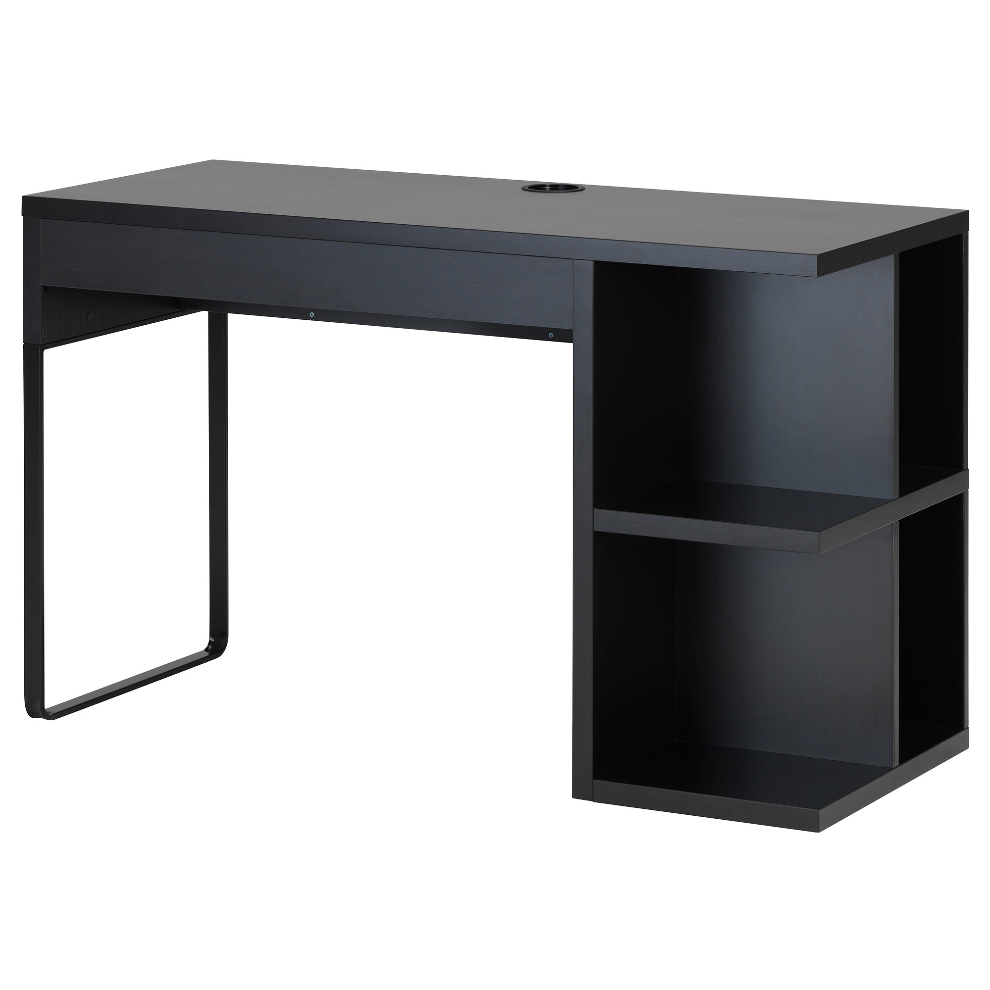Micke Desk With Integrated Storage Black Brown Ikea