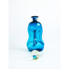 Danish Modern Holmegaard Blue Glass Decanter