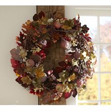 Faux Pomegranate & Pinecone Wreath | Pottery Barn