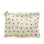 black mini spots flat clutch by Clare V.