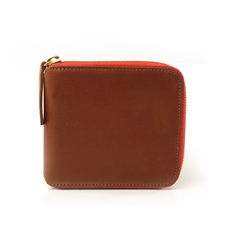 half zip tan royce wallet by clare vivier