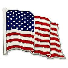 Silver Authentic American USA Flag Pin