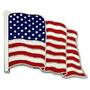Silver Authentic American USA Flag Pin