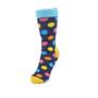 Colorful polka dots navy blue pink yellow dress socks