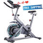 BestChoice BestChoice (Super Sale) Fitness Indoor Cycling Quiet Drive Indoor Exercise Bike with Adjustable Seat Gray