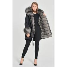 Silver fox parka