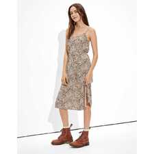  Leopard Midi Slip Dress