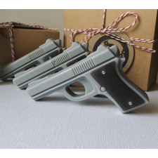 Gun Soap - Target Practice - Mini Pistol Box Set of 4 - Goat's Milk and Glycerin Soap - Gift Set - Scented Black for Men - Ship date Dec 4