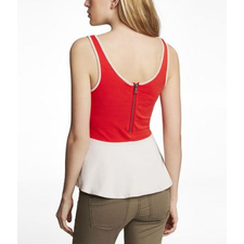 COLOR BLOCK PEPLUM TANK at Express